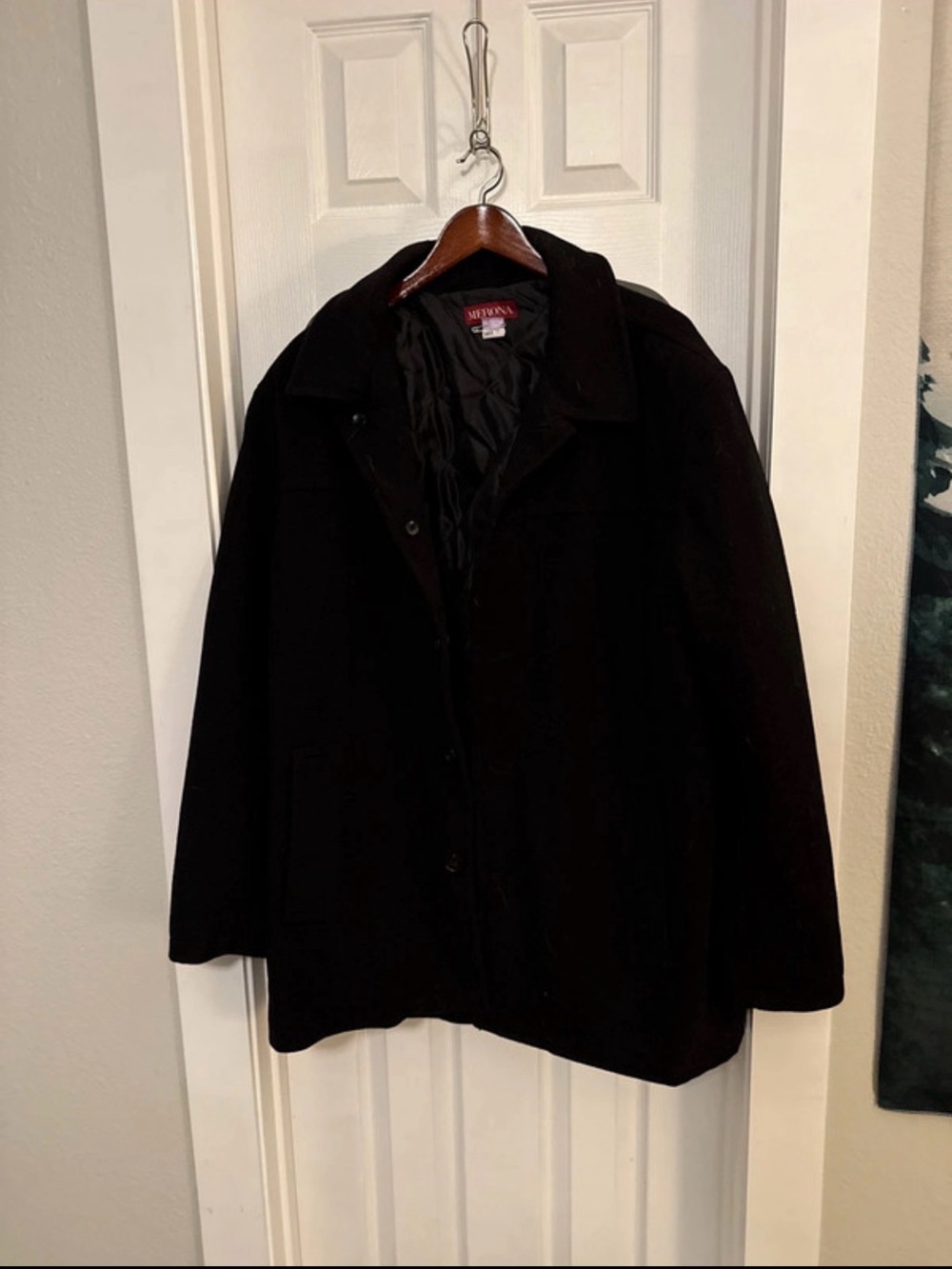 Merona Black Men's Pea Coat - Classic Button Front